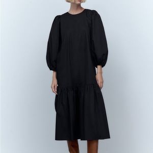 Zara black poplin dress